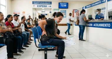 pessoas esperando atendimento hospital
