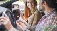 couple traveling by car go vacation
