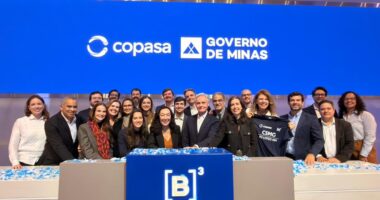 Cerimônia do processo de desestatização da Copasa realizada na Bolsa de Valores (B3), em São Paulo
