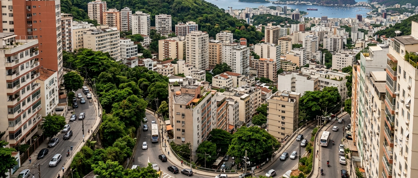 patrimônio público sem utilização cidade com vários edifícios e ruas com imóveis desperdício do patrimônio público Imagem Gerada por IA