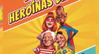 Capa do livro Heróis e Heroínas da MPB, de Geraldo Leite e Eduardo Baptistão, com ilustrações de artistas que marcaram a história da música popular brasileira