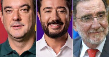 Flávio Roscoe, Gabriel Azevedo e Patrus Ananias Foto Montagem com IA