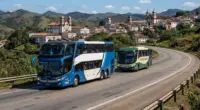 Ônibus de transporte rodoviário circulam em rodovia de Minas Gerais após decisão do STJ que manteve a exigência de circuito fechado para operações de fretamento