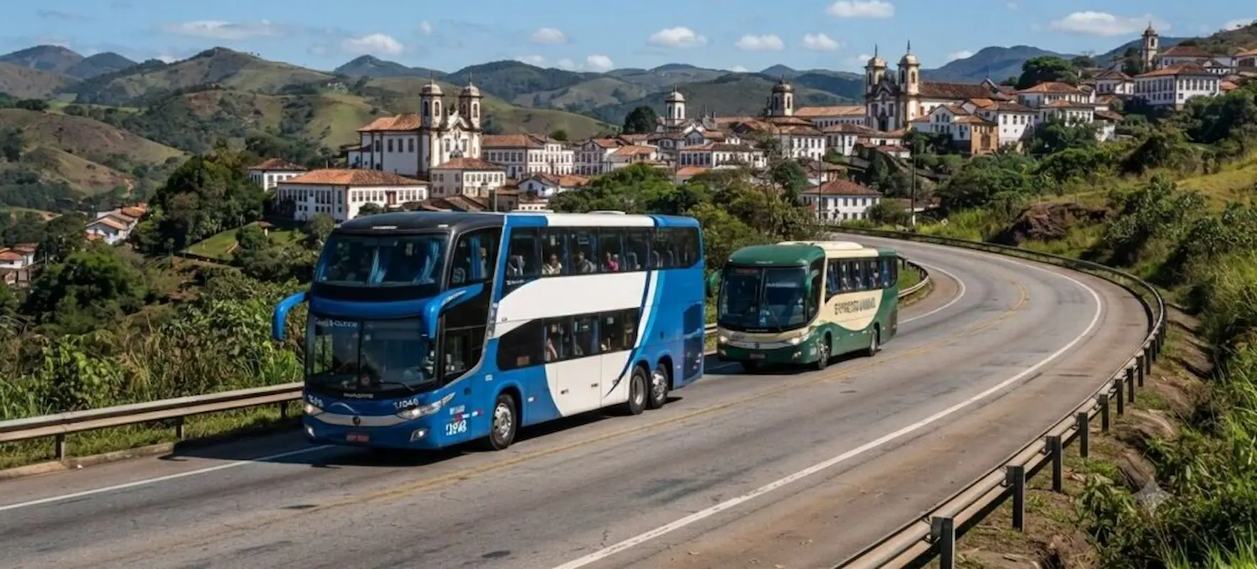 STJ mantém exigência de circuito fechado no transporte por fretamento Ônibus de transporte rodoviário circulam em rodovia de Minas Gerais após decisão do STJ que manteve a exigência de circuito fechado para operações de fretamento
