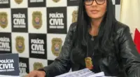 Deputada federal Delegada Ione durante coletiva da Polícia Civil de Minas Gerais sobre ações de proteção às mulheres