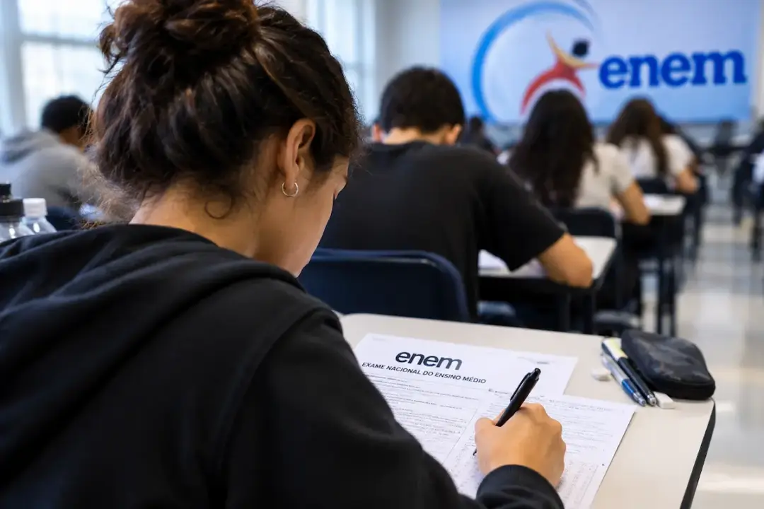 Exame Nacional do Ensino Médio (Enem) está marcado para os dias e de novembro Foto Imagem Gerada por IA Exame Nacional do Ensino Médio (Enem) está marcado para os dias e de novembro Foto Imagem Gerada por IA